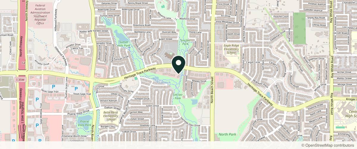 Map showing the exact location of Monarch Dermatology at 4312 Heritage Trace Pkwy #708, Fort Worth, TX 76244