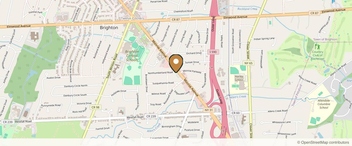 Map showing the exact location of Monroe Medspa - Rochester at 2261 Monroe Ave, Rochester, NY 14618, USA