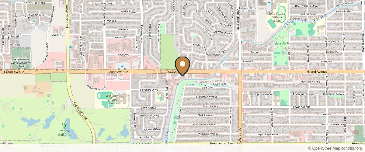 Map showing the exact location of Montana Medical Aesthetics Clinic at 2664 Grand Ave, Billings, MT 59102, USA