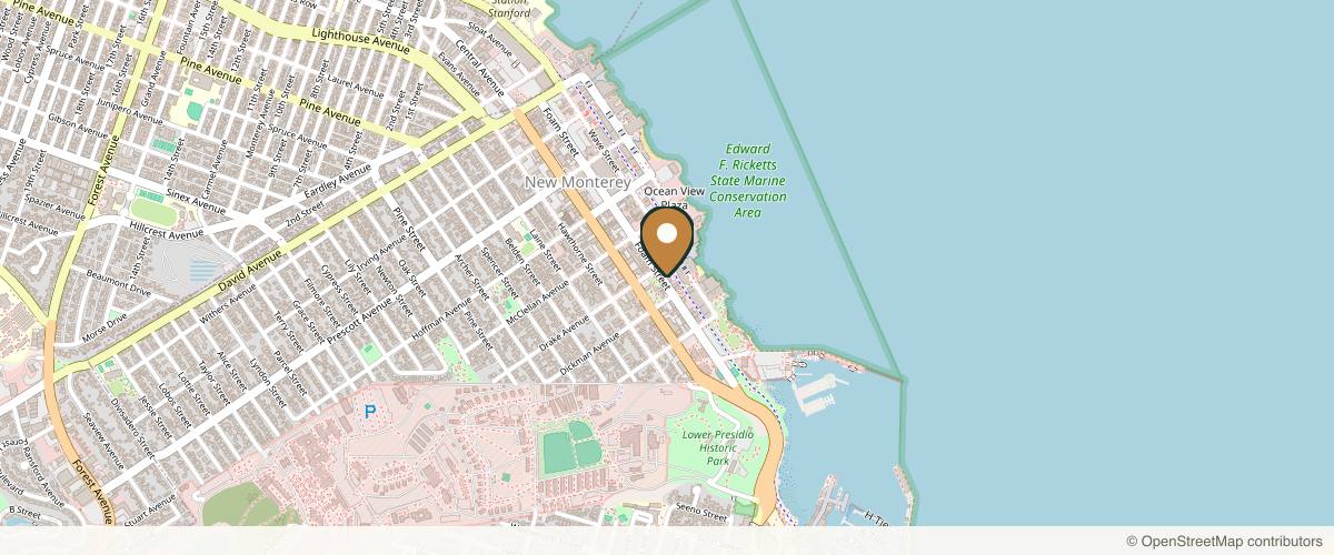 Map showing the exact location of Monterey Day Spa at 380 Foam St Ste A, Monterey, CA 93940, USA