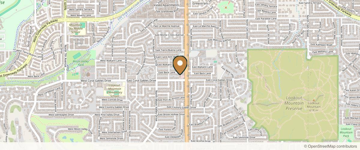 Map showing the exact location of Moon Valley Med Spa at 15414 N 7th St #4, Phoenix, AZ 85022, USA