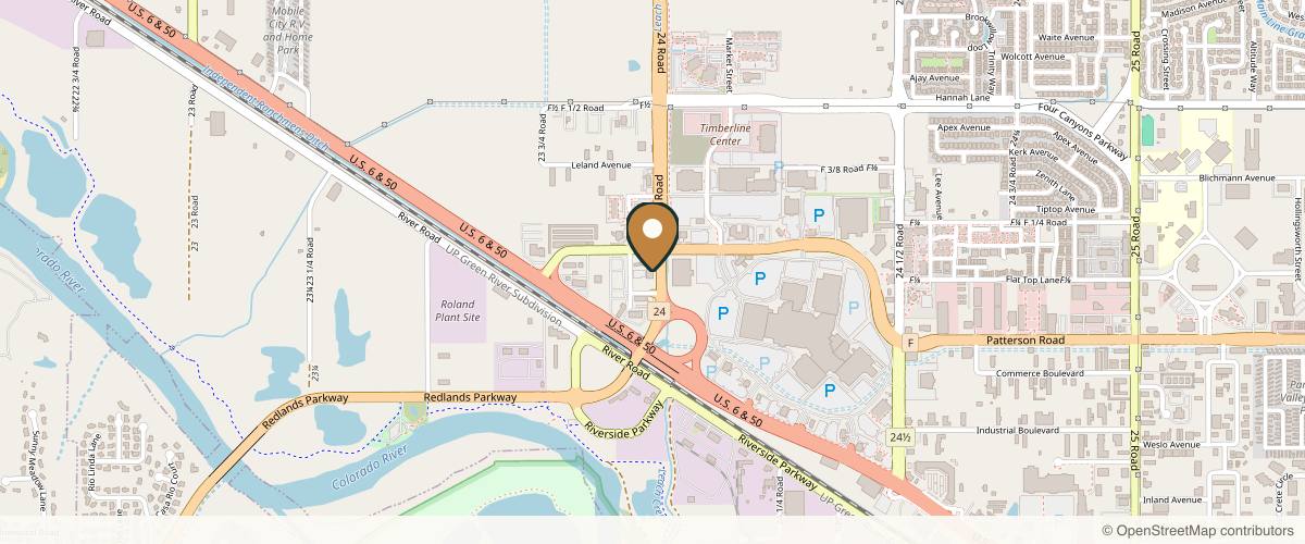 Map showing the exact location of Mountain West Dermatology Aesthetics at 611 24 Rd, Grand Junction, CO 81505, USA