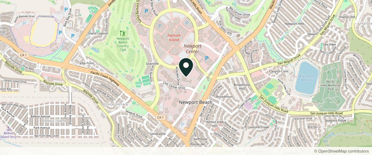 Map showing the exact location of Muguet Aesthetics at 230 Newport Center Dr Ste 80, Newport Beach, CA 92660, USA