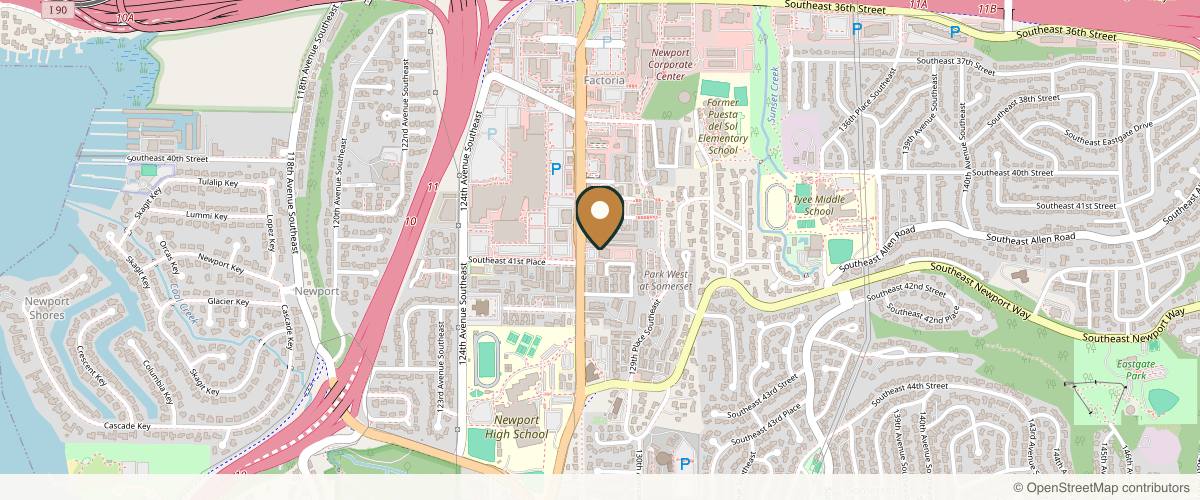 Map showing the exact location of Muse Medspa at 4122 Factoria Blvd SE #201, Bellevue, WA 98006, USA
