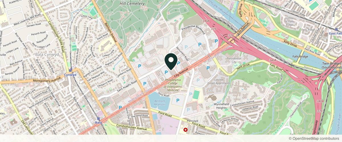 Map showing the exact location of Muse Medspa Mainline at 2 Bala Plaza, Bala Cynwyd, PA 19004, USA