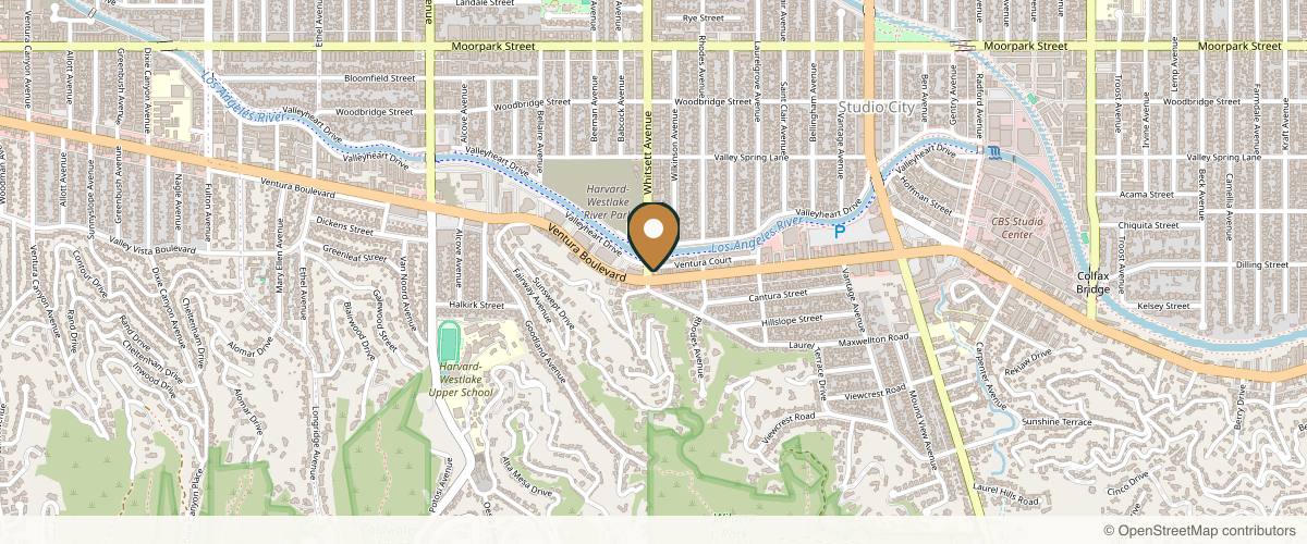 Map showing the exact location of My Botox LA at 12457 Ventura Blvd #205, Studio City, CA 91604, USA