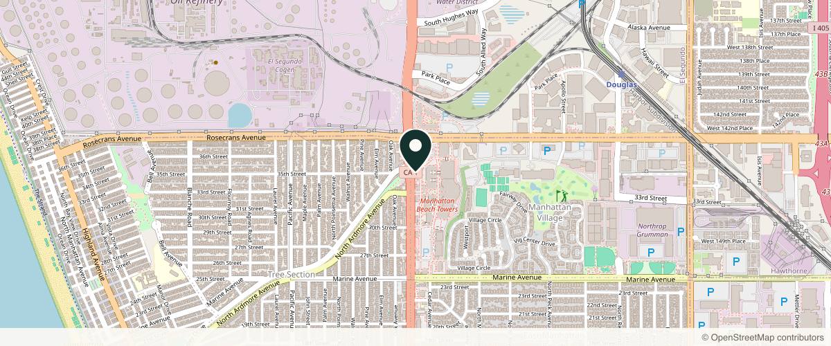 Map showing the exact location of N2 Aesthetics Manhattan Beach at 3500 N Sepulveda Blvd Ste 220, Manhattan Beach, CA 90266, USA