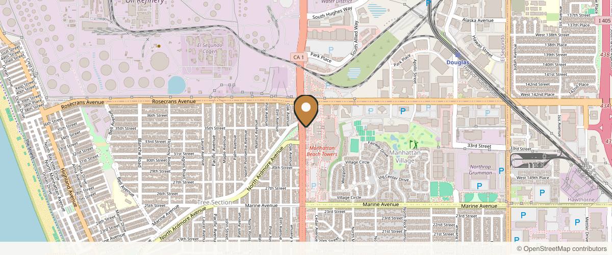 Map showing the exact location of N2 Aesthetics Manhattan Beach at 3500 N Sepulveda Blvd Ste 220, Manhattan Beach, CA 90266, USA