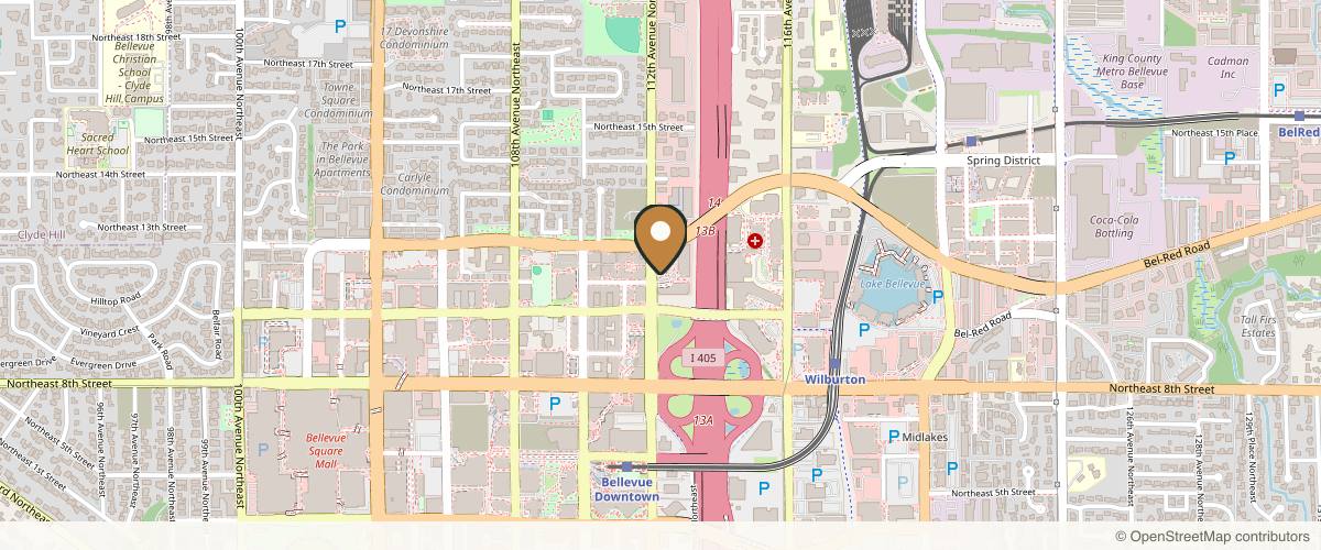 Map showing the exact location of Naficy Plastic Surgery & Rejuvenation Center at 1110 112th Ave NE #150, Bellevue, WA 98004, USA