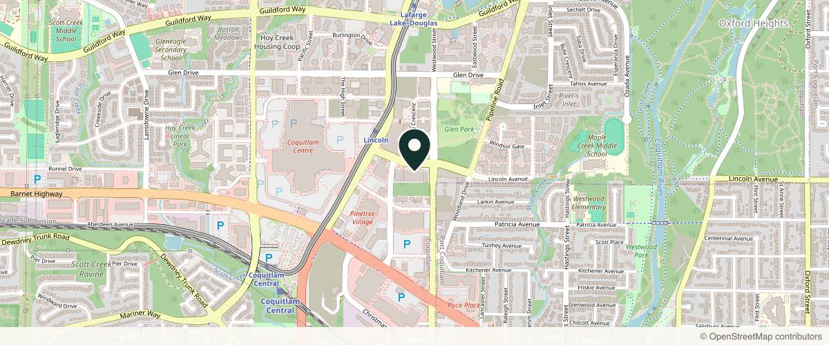 Map showing the exact location of Najme Beauty & Skincare at 3030 Lincoln Ave #117C, Coquitlam, BC V3B 6B4, Canada
