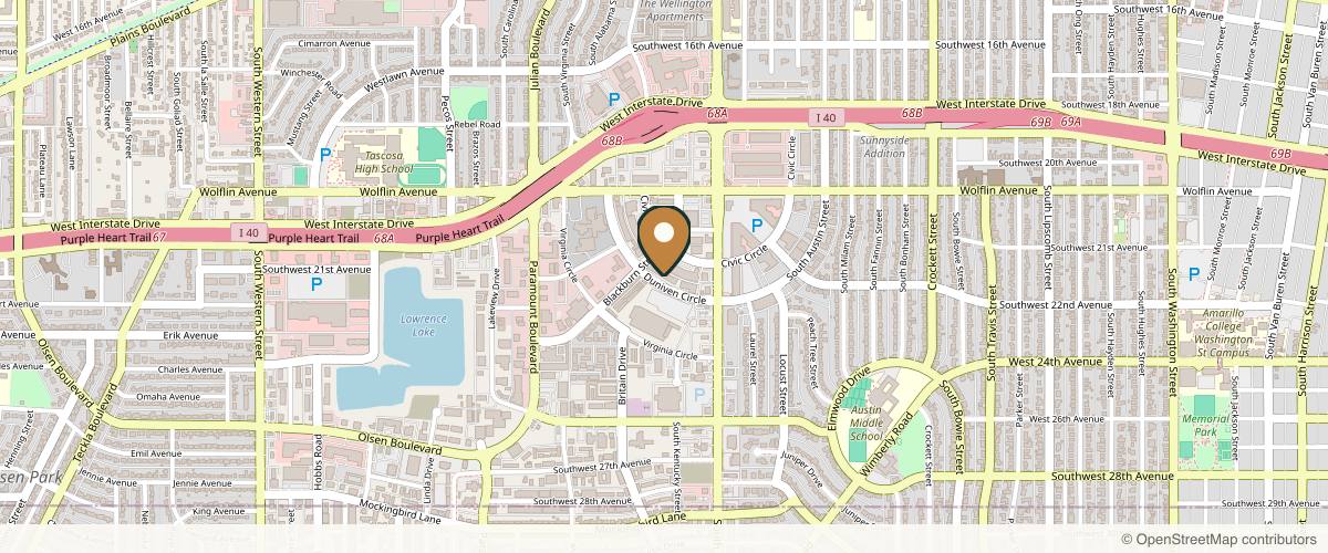 Map showing the exact location of Nakai Wellness Med Spa at 2750 Duniven Cir Ste a, Amarillo, TX 79109, USA