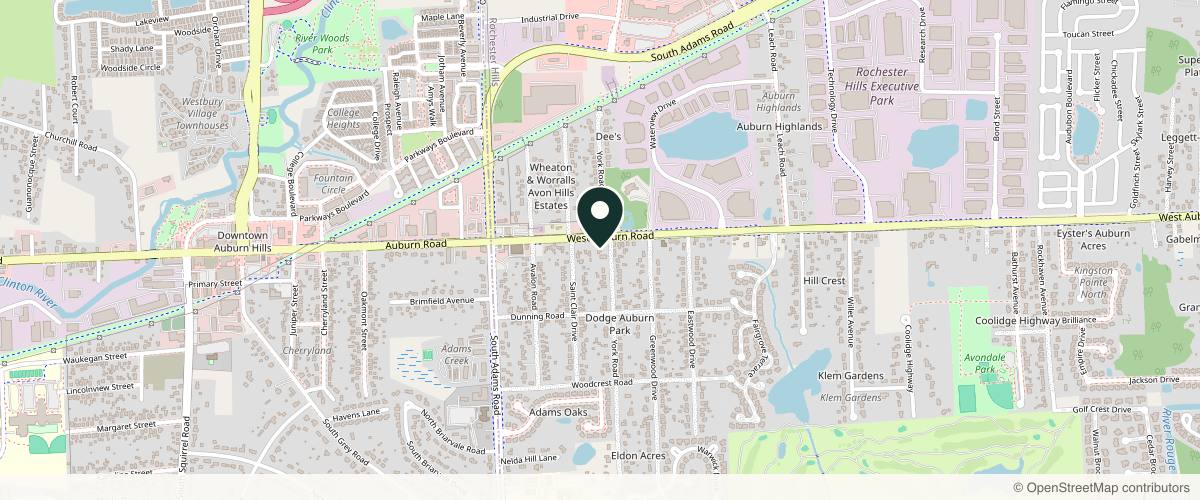 Map showing the exact location of NAKED SKIN | BODY | BEAUTY at 3737 W Auburn Rd, Rochester Hills, MI 48309, USA