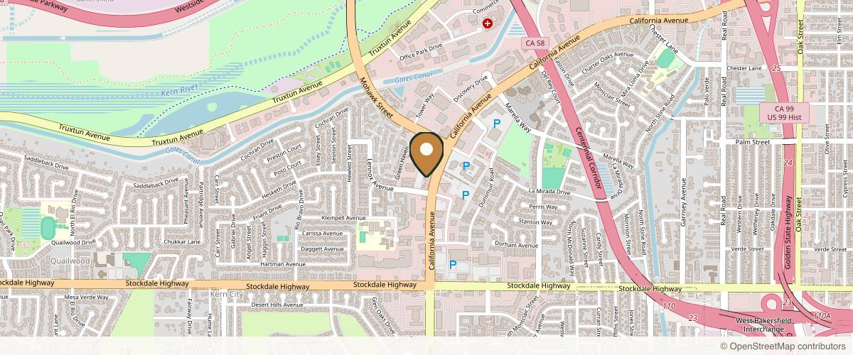 Map showing the exact location of NakedMD Med Spa Bakersfield at 5300 California Ave Ste 220, Bakersfield, CA 93309, USA