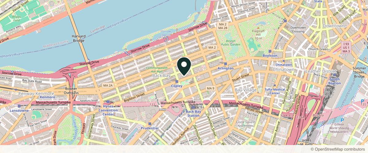 Map showing the exact location of NakedMD Med Spa Boston at 575 Boylston St #2E, Boston, MA 02116, USA