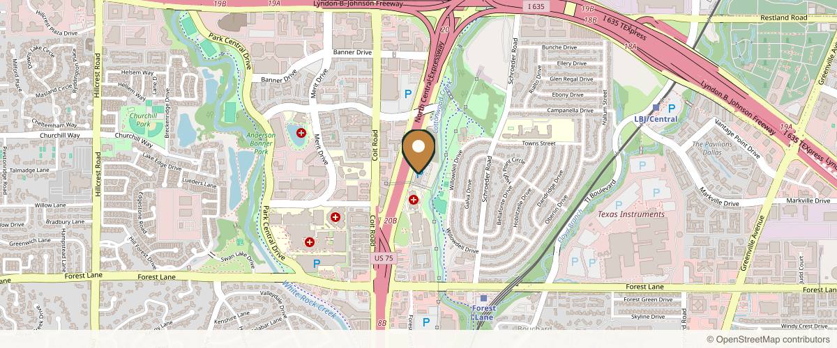Map showing the exact location of NakedMD Med Spa Dallas at 12228 N Central Expy #340, Dallas, TX 75243, USA