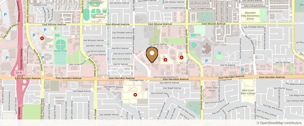 Map showing the exact location of NakedMD Med Spa Fresno at 1105 E Spruce Ave Unit 204, Fresno, CA 93720, USA