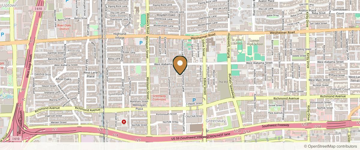 Map showing the exact location of NakedMD Med Spa Houston at 3100 Timmons Ln #420, Houston, TX 77027, USA