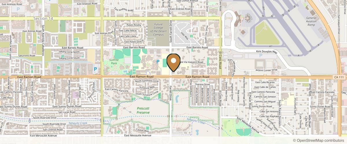 Map showing the exact location of NakedMD Med Spa Palm Springs at 490 S Farrell Dr Ste C106, Palm Springs, CA 92262, USA
