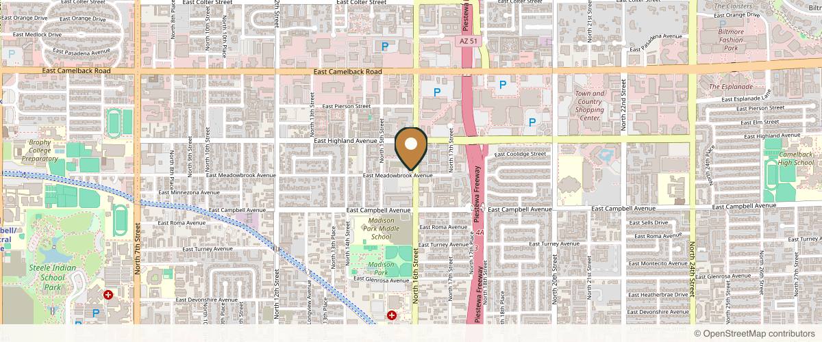 Map showing the exact location of NakedMD Med Spa Phoenix at 4602 N 16th St Ste 100, Phoenix, AZ 85016, USA