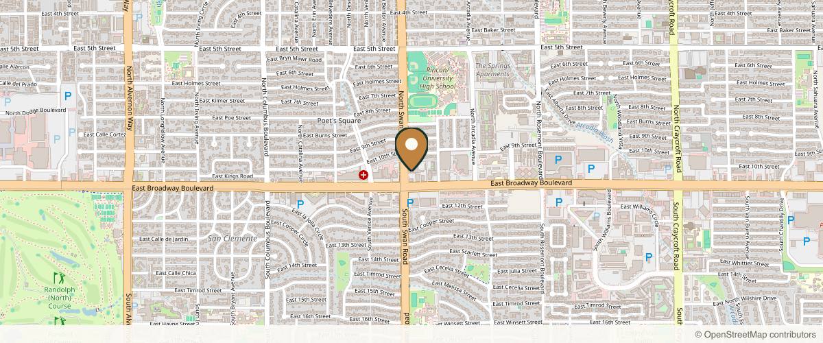 Map showing the exact location of NakedMD Med Spa Tucson at 40 N Swan Rd Ste 118, Tucson, AZ 85711, USA