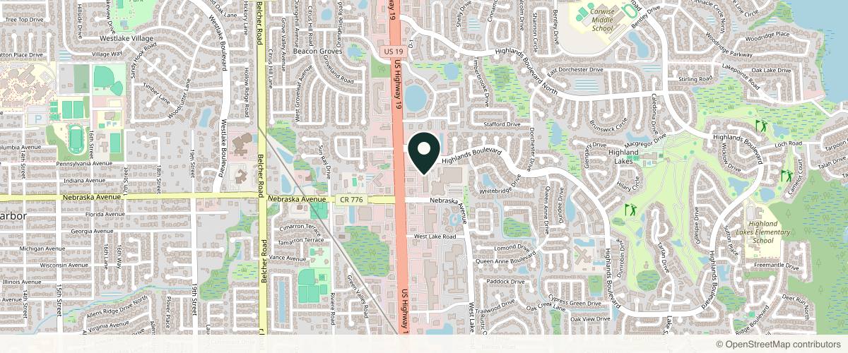 Map showing the exact location of NALA Med Spa at 33915 US Hwy 19 N, Palm Harbor, FL 34684, USA