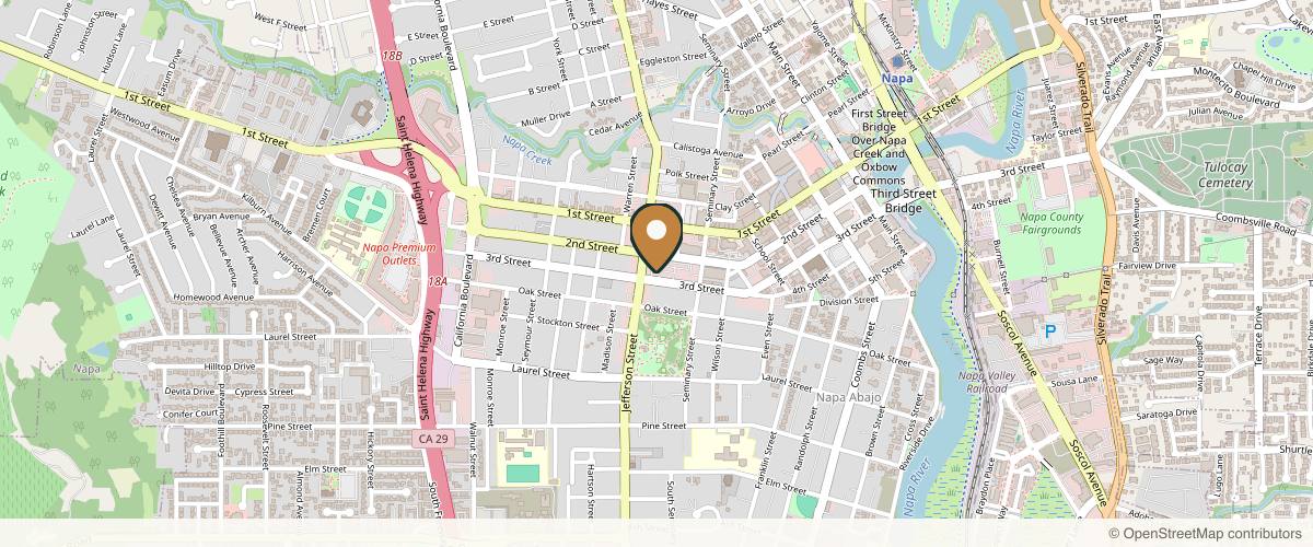 Map showing the exact location of Napa Valley Massage & Wellness Spa at 1790 3rd St, Napa, CA 94559, USA