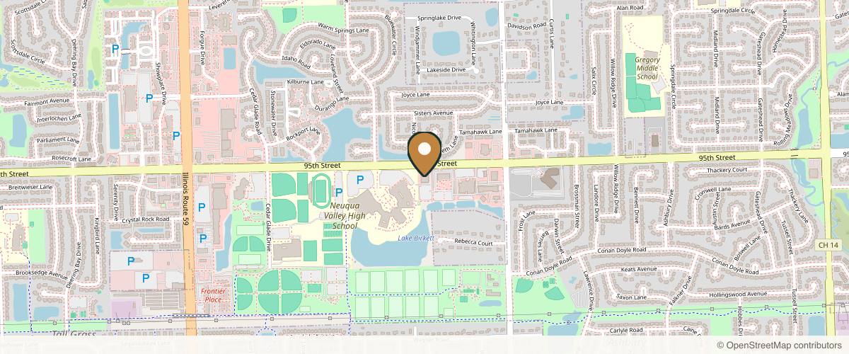 Map showing the exact location of Naperville Health & Wellness Clinic at 2272 95th St Ste 100, Naperville, IL 60564, USA