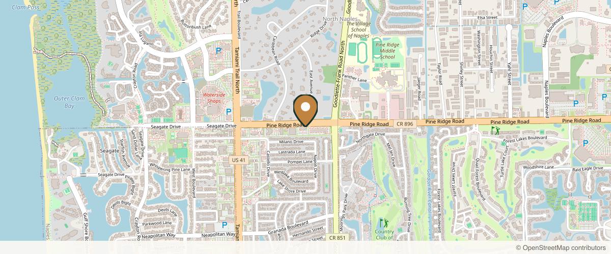Map showing the exact location of Naples Plastic Surgery at 1250 Pine Ridge Rd Suite 101C, Naples, FL 34108, USA