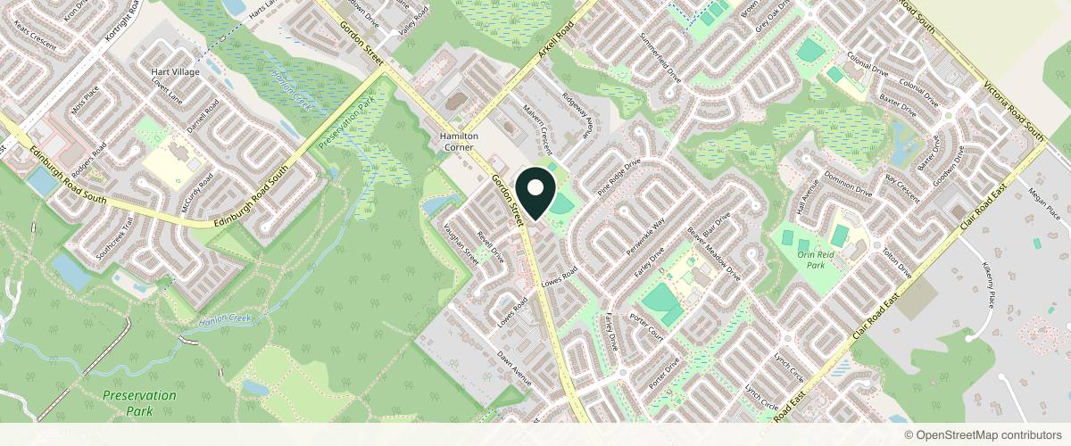 Map showing the exact location of Natalie Maaden Laser & Spa at 1460 Gordon St, Guelph, ON N1L 1C8, Canada