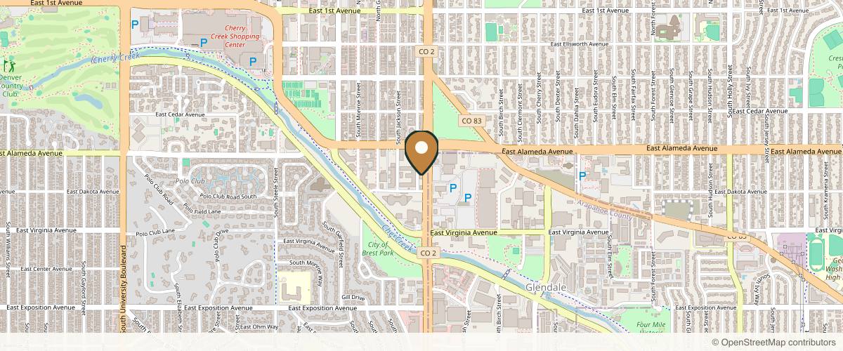 Map showing the exact location of Natura Med Spa & IV Bar - Denver at 357 S Colorado Blvd, Denver, CO 80246, USA