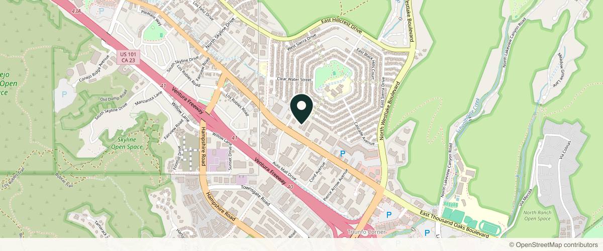 Map showing the exact location of Natural Aesthetics Center ~ Bita Z Farrell, M.D. at 3625 E Thousand Oaks Blvd #102, Westlake Village, CA 91362, USA