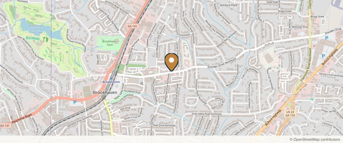 Map showing the exact location of Natural Body Spa + Med Spa | Brookhaven at 1432 Dresden Dr #300, Atlanta, GA 30319, USA