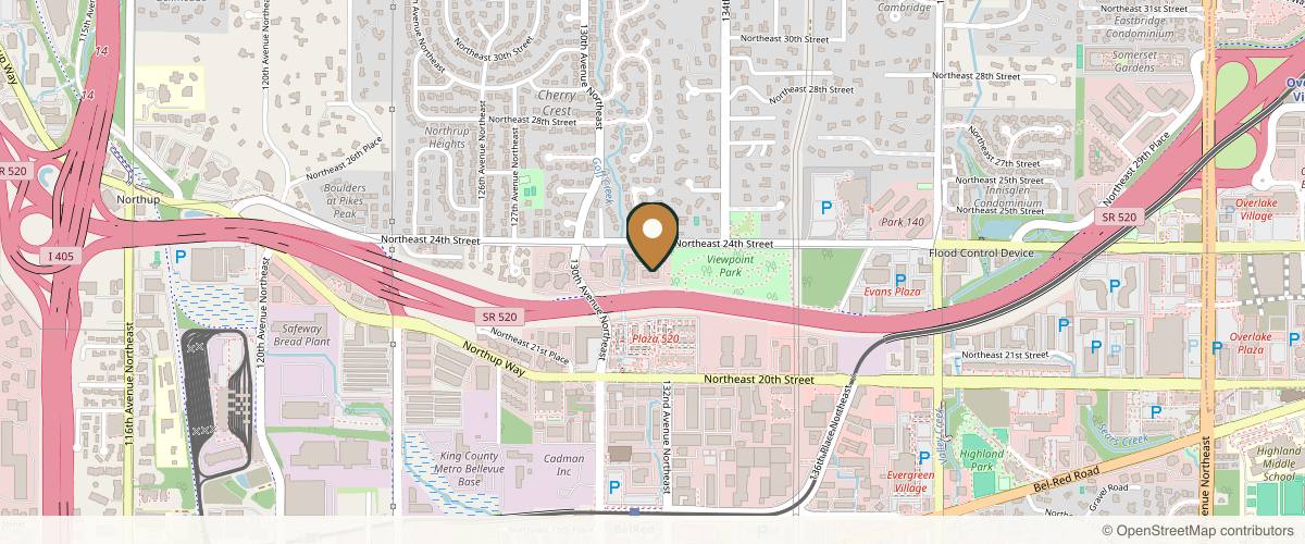 Map showing the exact location of Natural Rejuvenation MedSpa at 2320 130th Ave NE Building E, Suite 120, Bellevue, WA 98005, USA