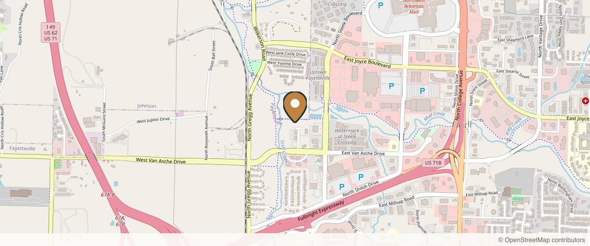 Map showing the exact location of Natural State Aesthetics at 3766 N Investment Dr #150, Fayetteville, AR 72703, USA