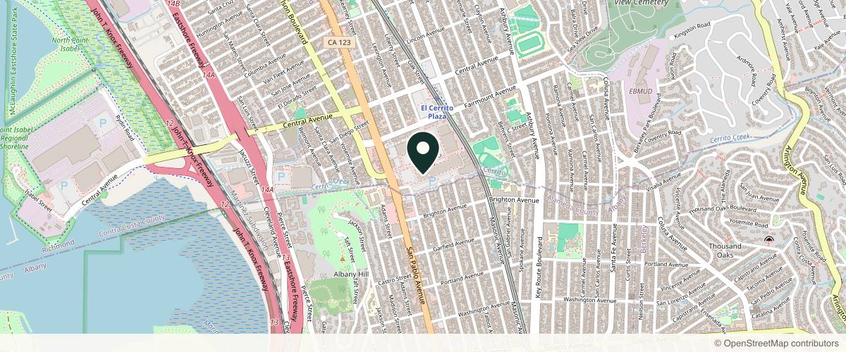Map showing the exact location of Naturally Beautiful Aesthetics at 225 El Cerrito Plaza Ste 514, El Cerrito, CA 94530, USA