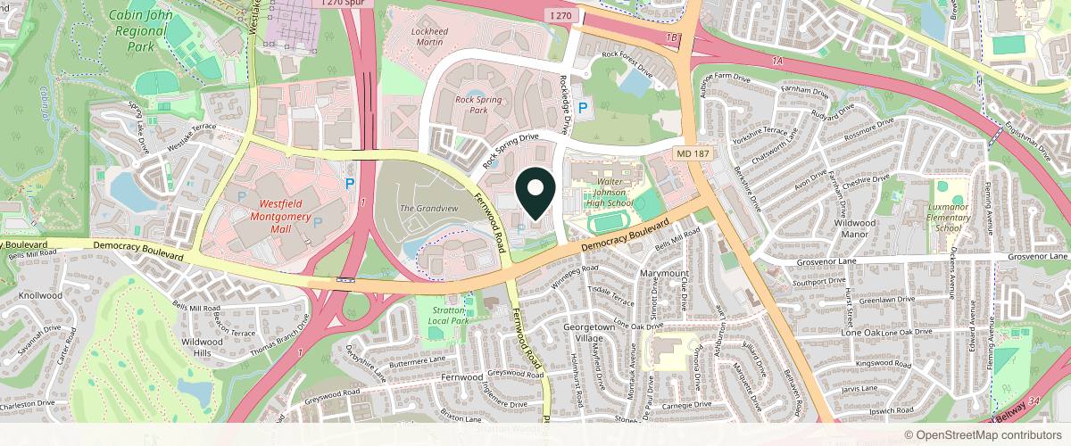 Map showing the exact location of Nava Health & Vitality Center at 6410 Rockledge Dr #510, Bethesda, MD 20817, USA