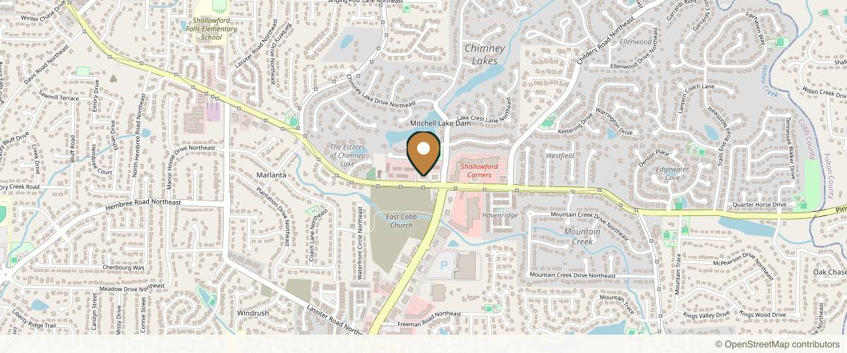 Map showing the exact location of Nazra Aesthetics at 4347 Shallowford Rd, Marietta, GA 30062, USA