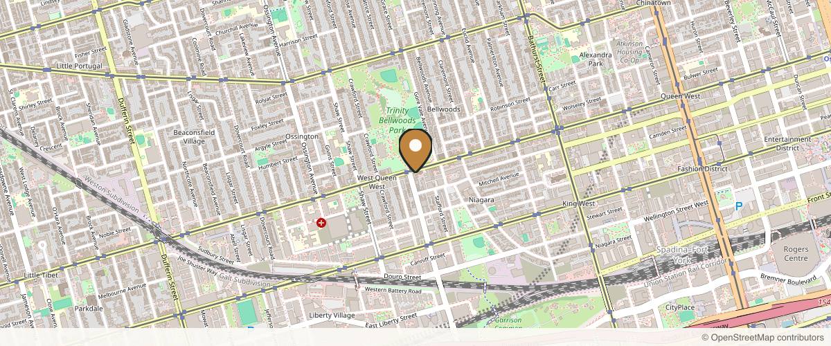 Map showing the exact location of NEA Medical Aesthetics at 925 Queen St W, Toronto, ON M6G 1G5, Canada