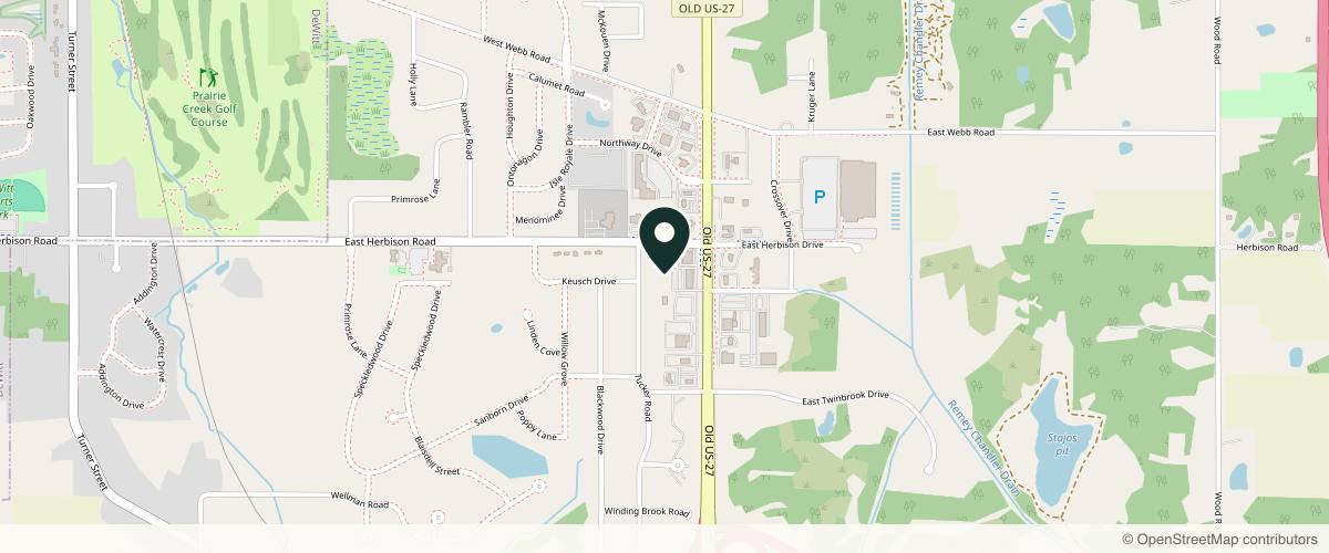 Map showing the exact location of NECTAR body•face•skin at 13060 Old U.S. 27 Ste C1, DeWitt, MI 48820, USA