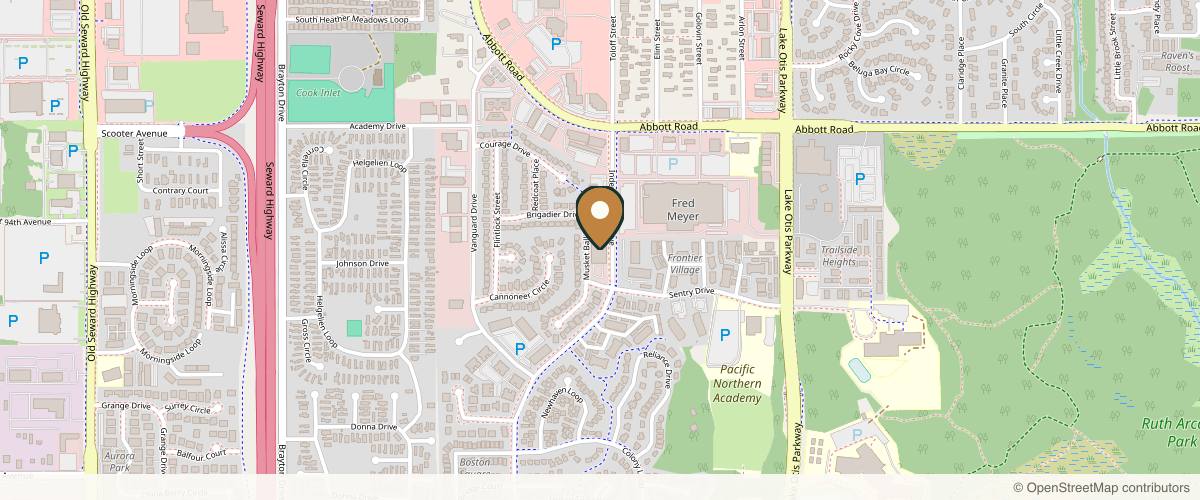 Map showing the exact location of New Age Medspa at 9500 Independence Dr Ste 1000, Anchorage, AK 99507, USA