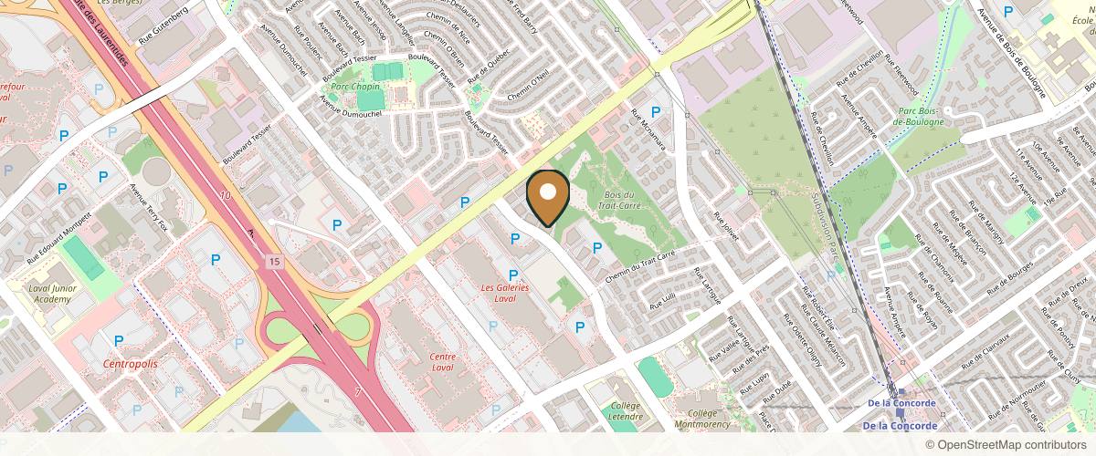 Map showing the exact location of New Age Spa at 1655 Bd de l'Avenir, Laval, QC H7S 2N5, Canada
