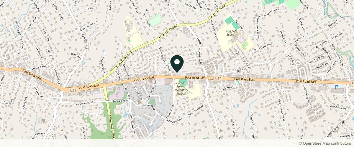 Map showing the exact location of New Beauty & Wellness - Westport at 1137 Post Rd E, Westport, CT 06880, USA