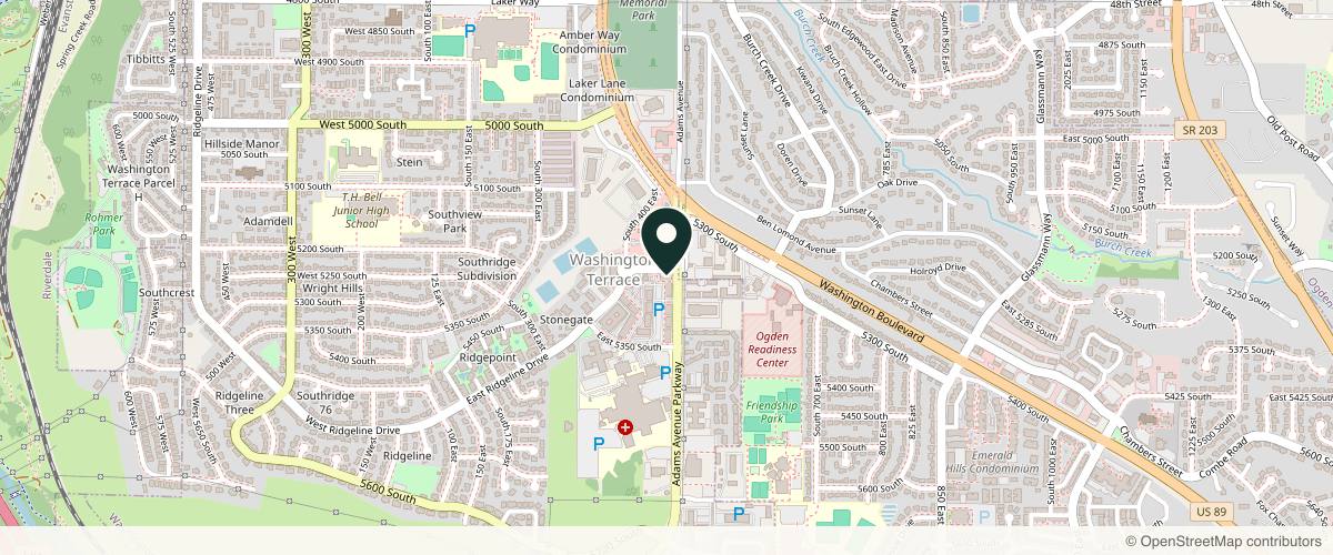 Map showing the exact location of New Image Day & Med Spa at 5261 Adams Ave Pkwy, Washington Terrace, UT 84405, USA