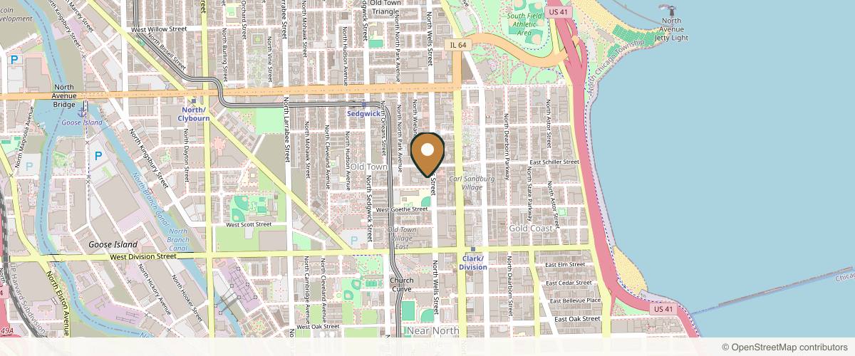 Map showing the exact location of New Image Works at 1348 N Wells St, Chicago, IL 60610, USA