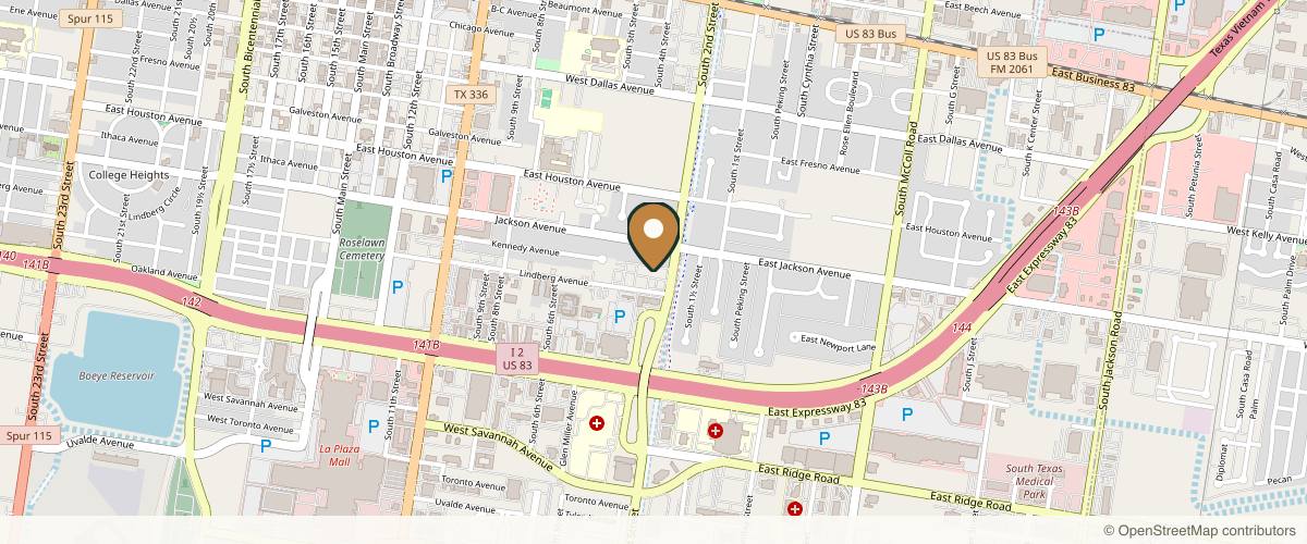 Map showing the exact location of New Life Cosmetic Surgery and Wellness Center at 244 Lindberg Ave, McAllen, TX 78501, USA