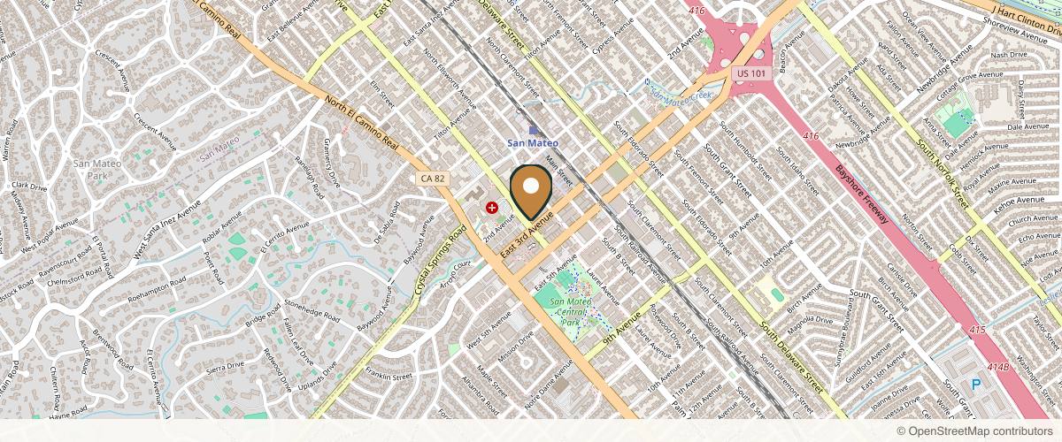 Map showing the exact location of New Skin by Lynn at 241 S San Mateo Dr #7, San Mateo, CA 94401, USA