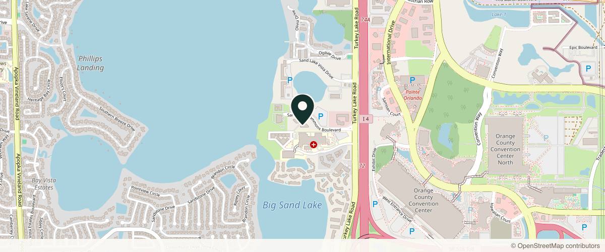 Map showing the exact location of New U Med Spa at 7300 Sand Lake Commons Blvd Ste 227 A, Orlando, FL 32819, USA