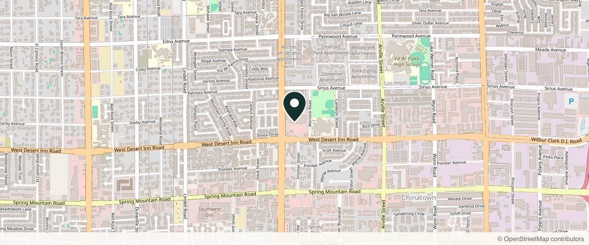 Map showing the exact location of New U Natural Beauty at 4860 W Desert Inn Rd, Las Vegas, NV 89102, USA