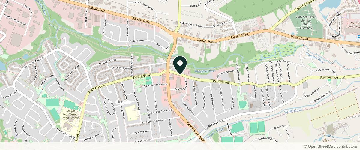 Map showing the exact location of NewBody NL Medical Spa at 236 C Park Ave, Mount Pearl, NL A1N 1H9, Canada