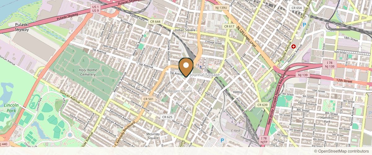 Map showing the exact location of Newest Beginnings Wellness Center at 35 Journal Square Plaza Ste 1104, Jersey City, NJ 07306, USA